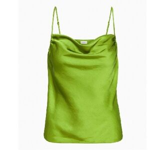 Aritzia Wilfred Allusion Satin Camisole Succulent Green Tank Top size Small